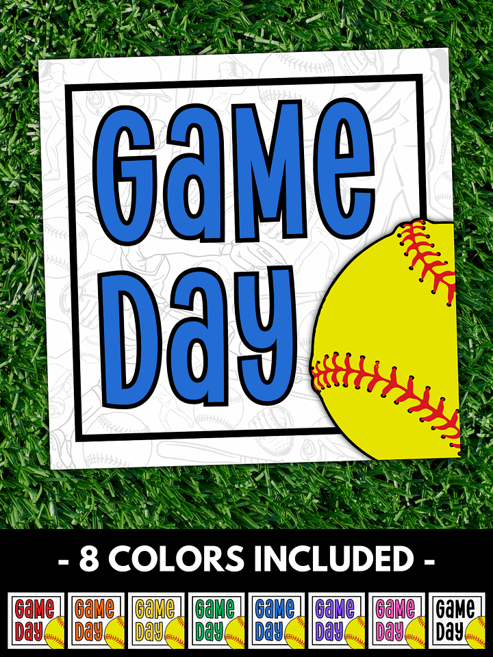 Softball Game Day Gift Tags - 8 Colors Included product image (1)