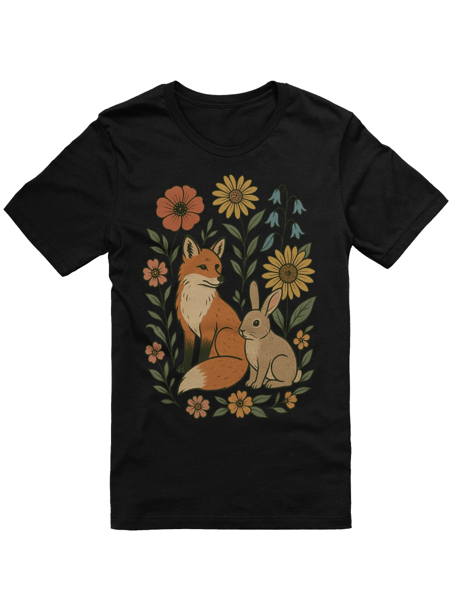 Meadow Friends Fox and Rabbit T-Shirt product image (3)