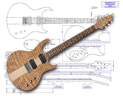 Neckrofeliac 6 String Electric Guitar Plan product image (1)