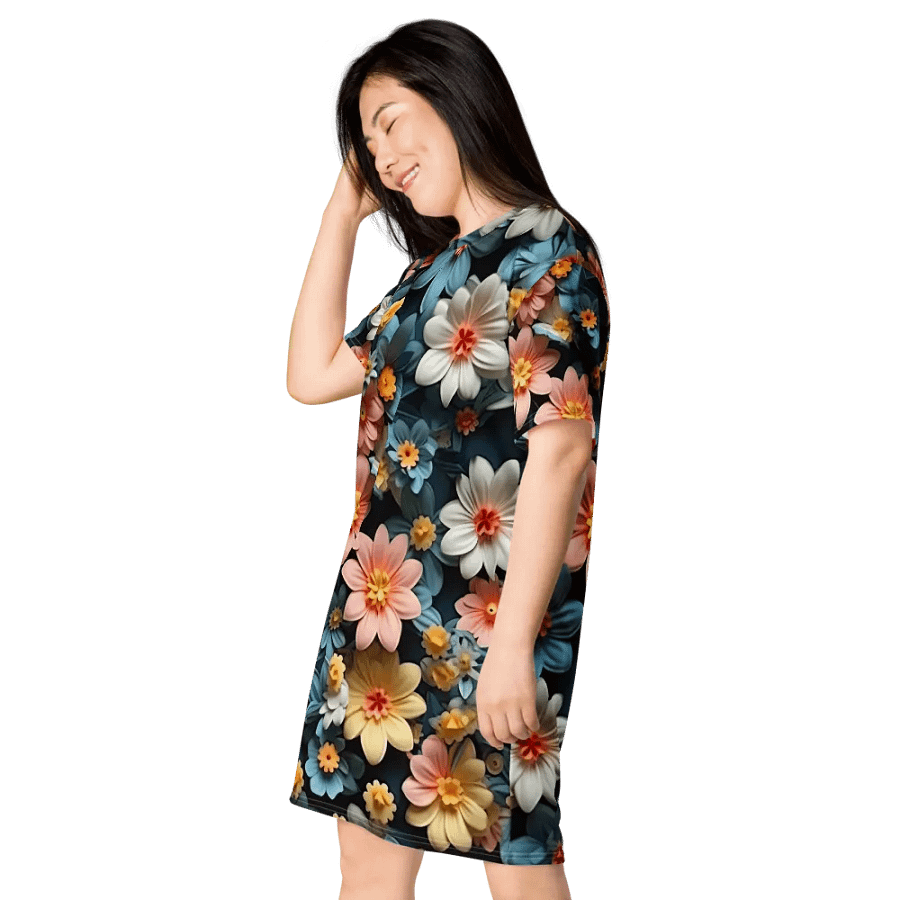 3D-Ditsy-Flowers-Seamless-Patterns T-shirt Dress - V5 product image (7)