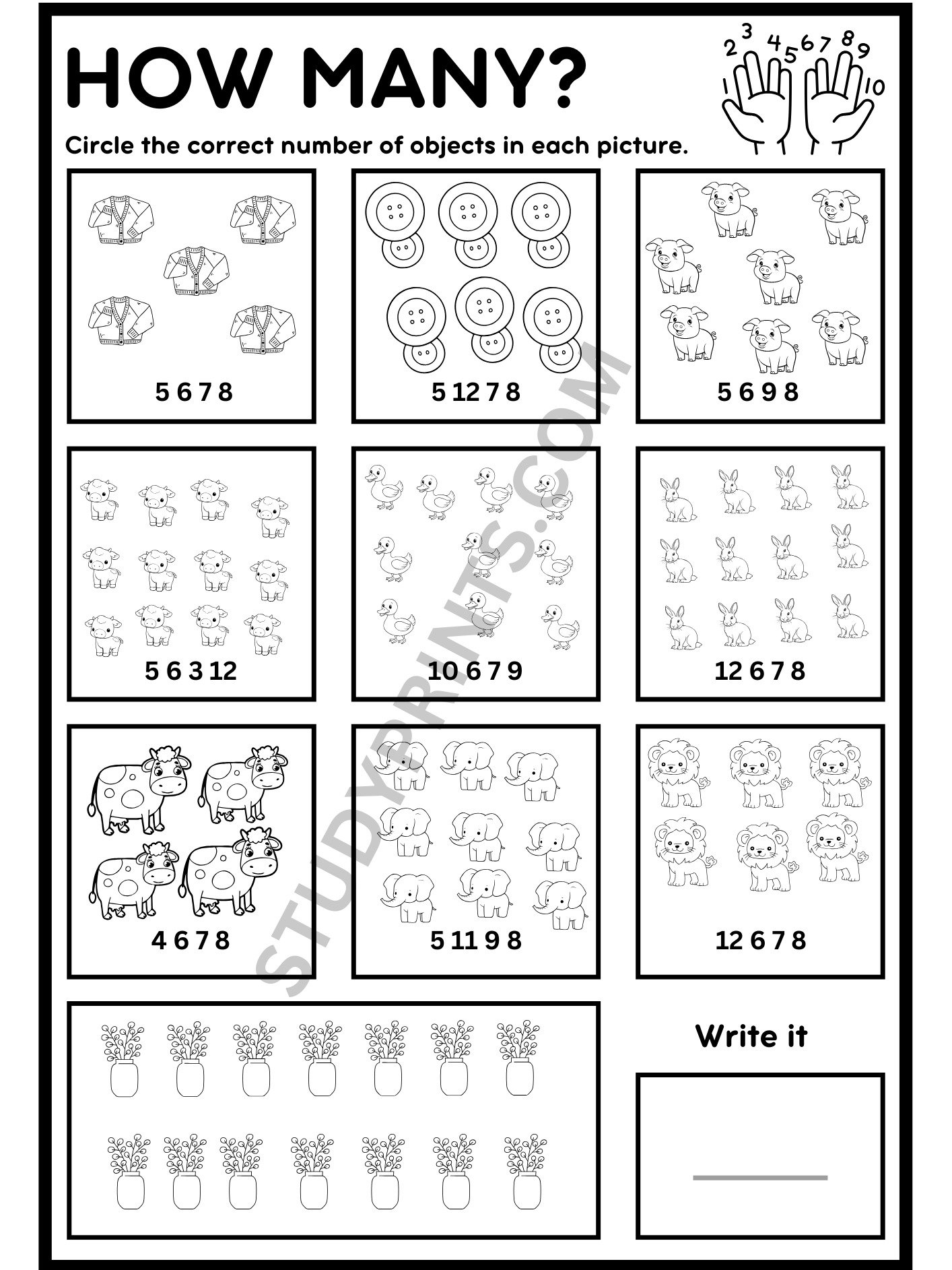 kindergarten math worksheets how many product image (3)