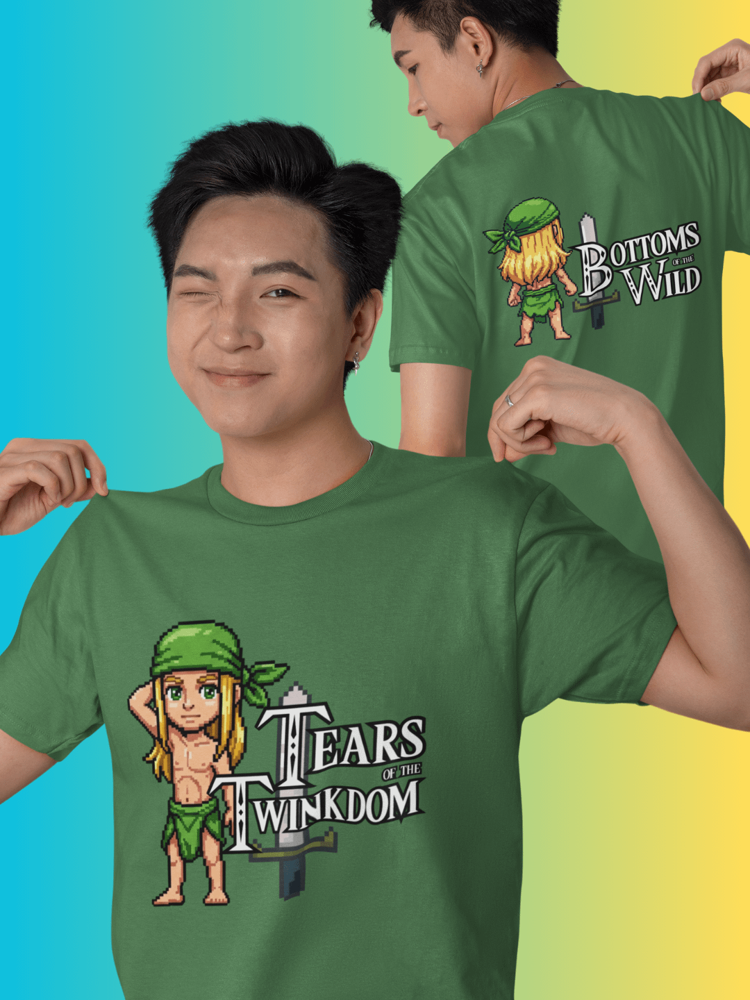 Tears of the Twinkdom / Bottoms of the Wild Combo Zelda Parody Tee (Unisex) product image (1)