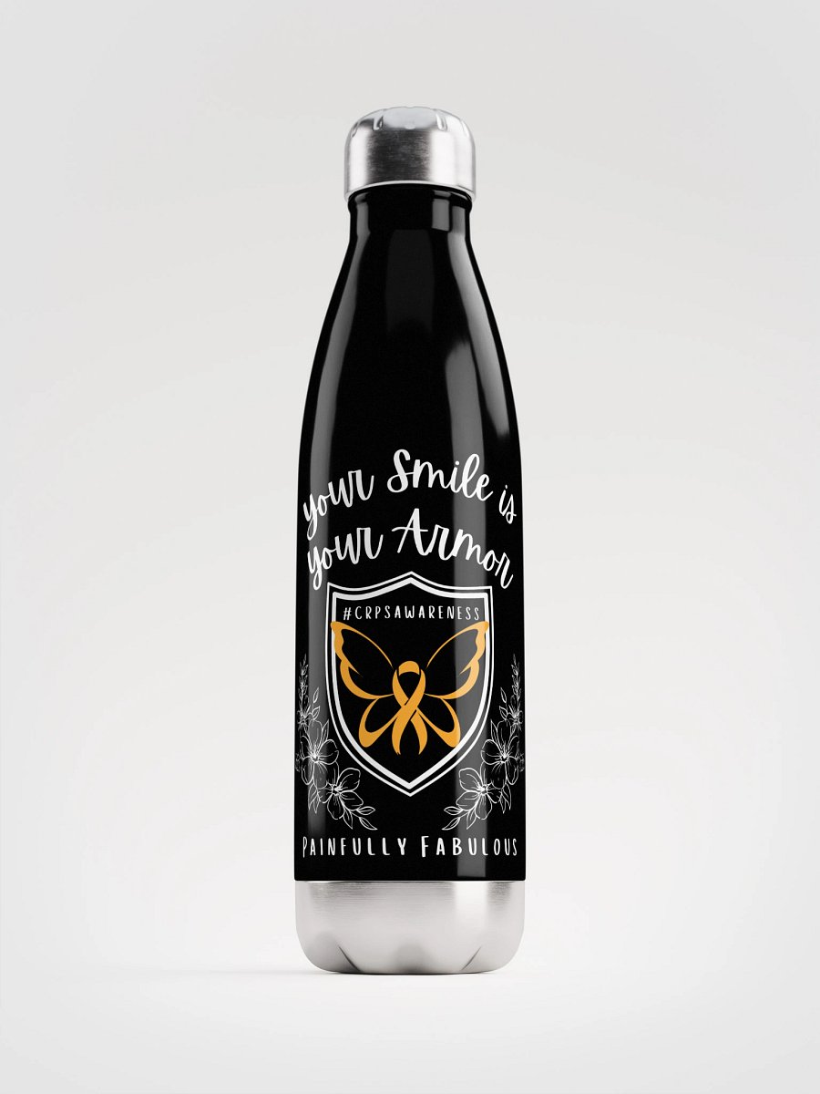 Your Smile is Your Armor CRPS Awareness Stainless Steel Water Bottle (17oz) product image (1)