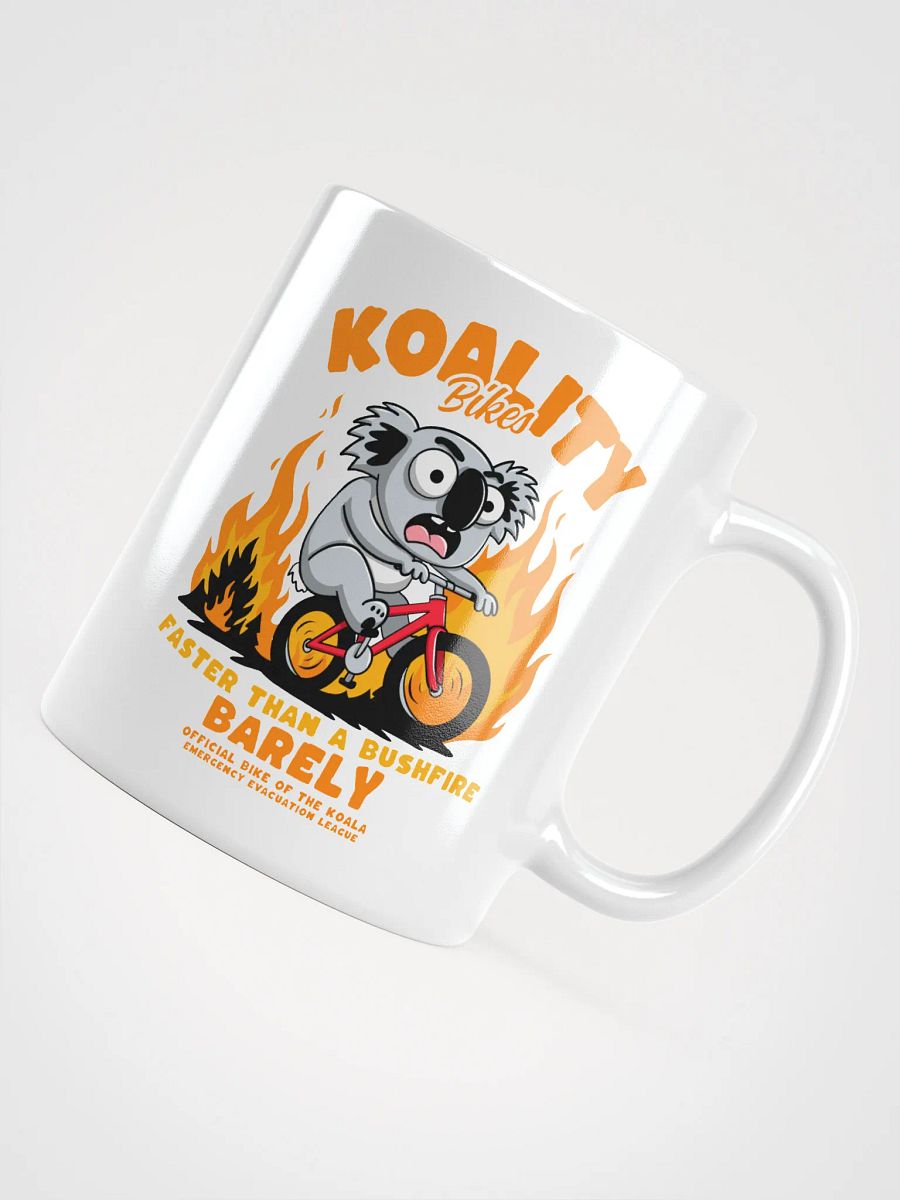 Funny Koala Bike Mug – “Faster Than a Bushfire (Barely)” – Aussie Cycling Pun Gift product image (10)
