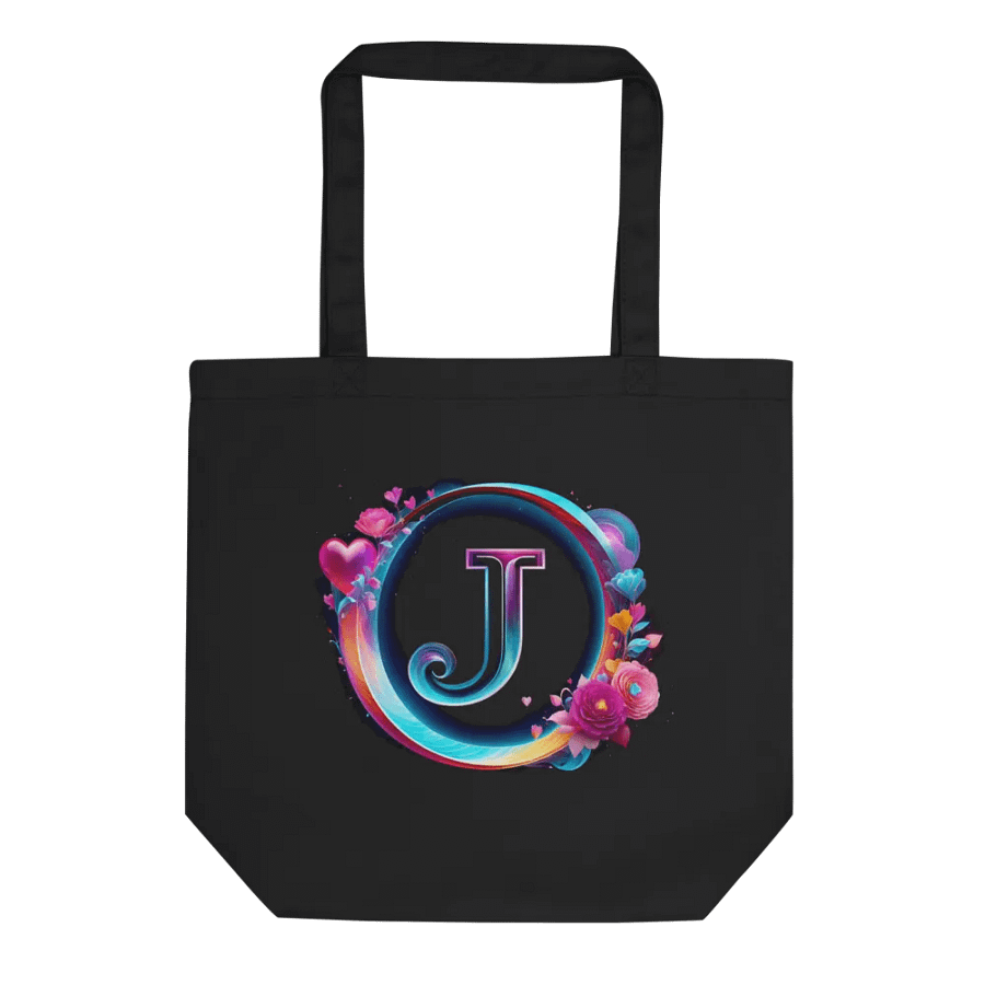 Valentine’s Monogram Letter J(6) Black Tote product image (1)