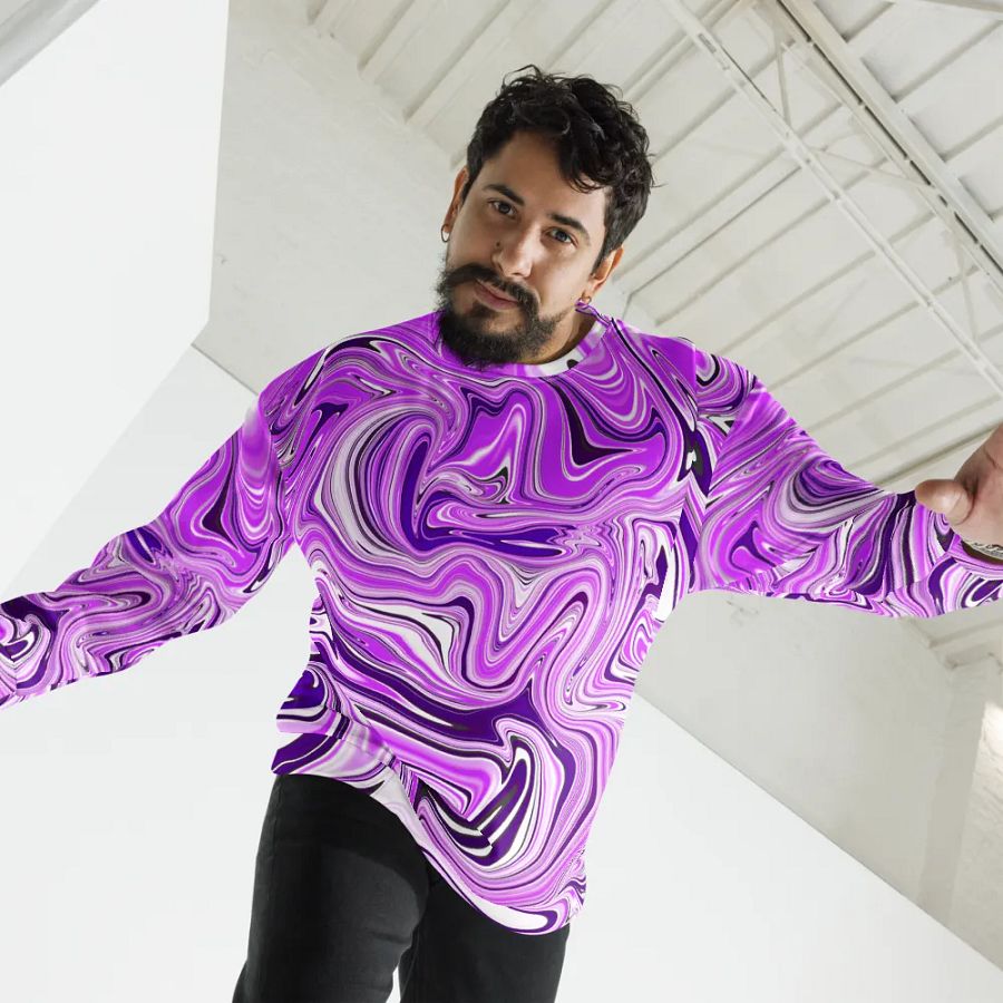 Sweatshirt - Purple Digital Fluid Art product image (10)