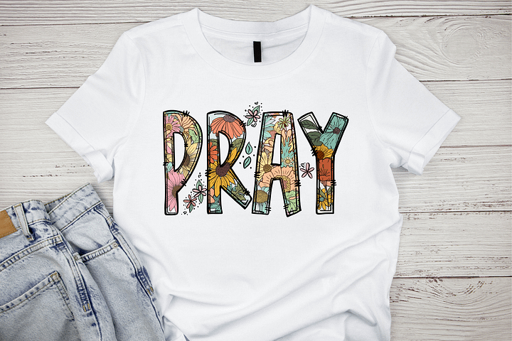 Floral PRAY Graphic Tee product image (31)