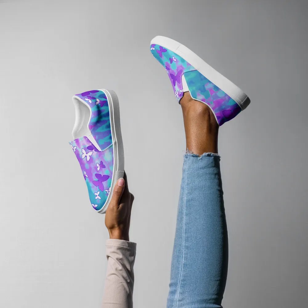 butterfly shimmer slip on canvas shoes (womens) product image (3)