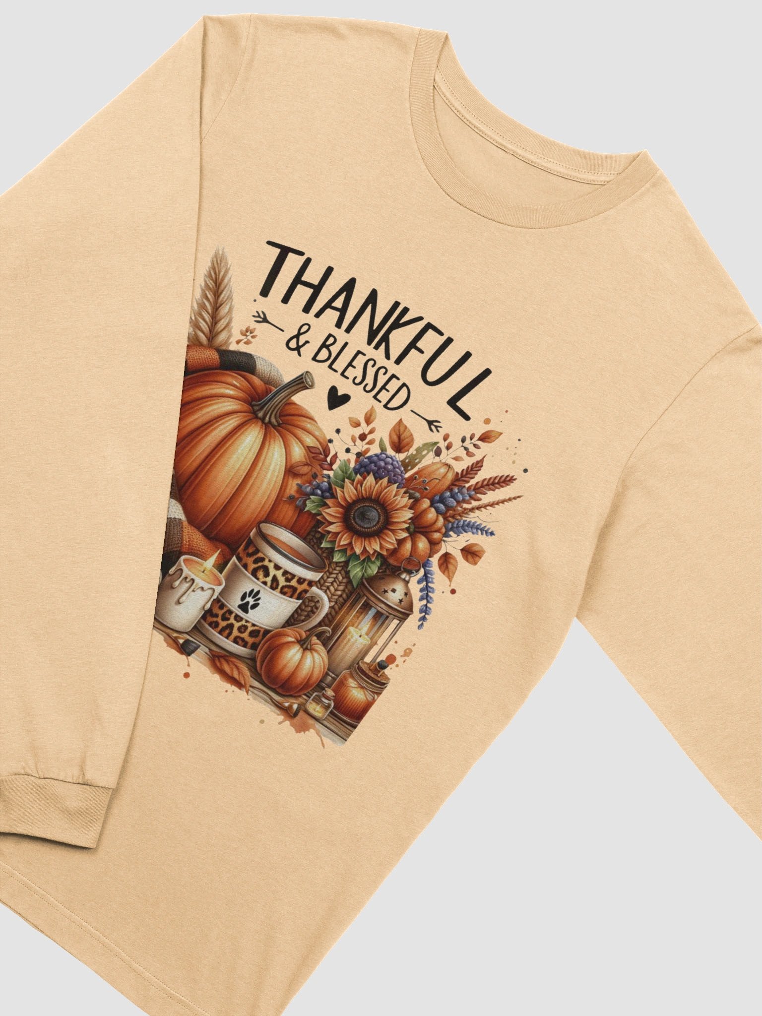 Thankful & Blessed Autumn Long Sleeve T-Shirt product image (2)