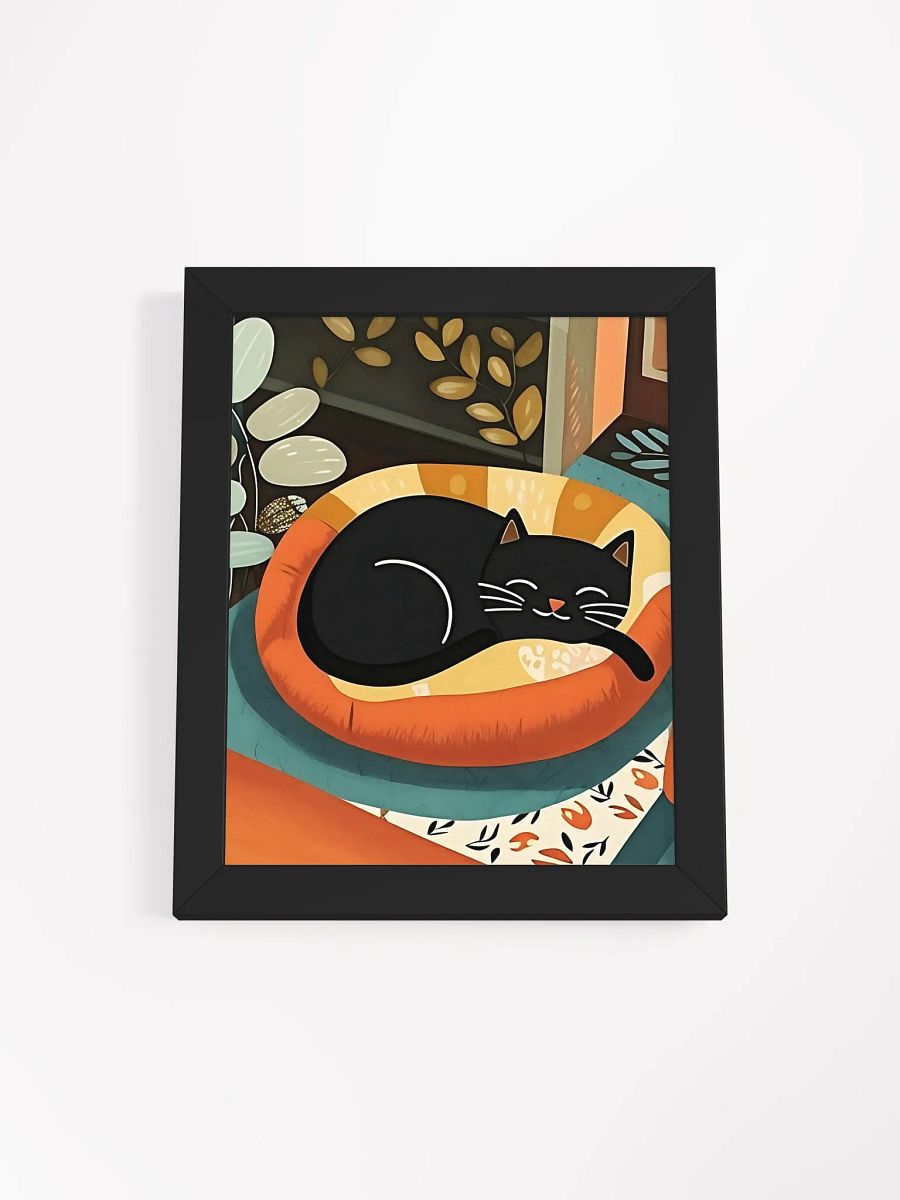 Modern Folk Art Cozy Catnap Framed Matte Poster product image (9)