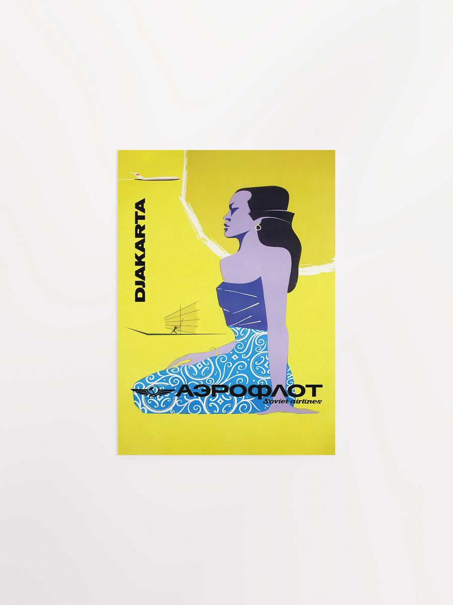 Soviet Aeroflot, USSR airlines 1970s: Jakarta, Indonesia — Soviet retro travel poster product image (6)