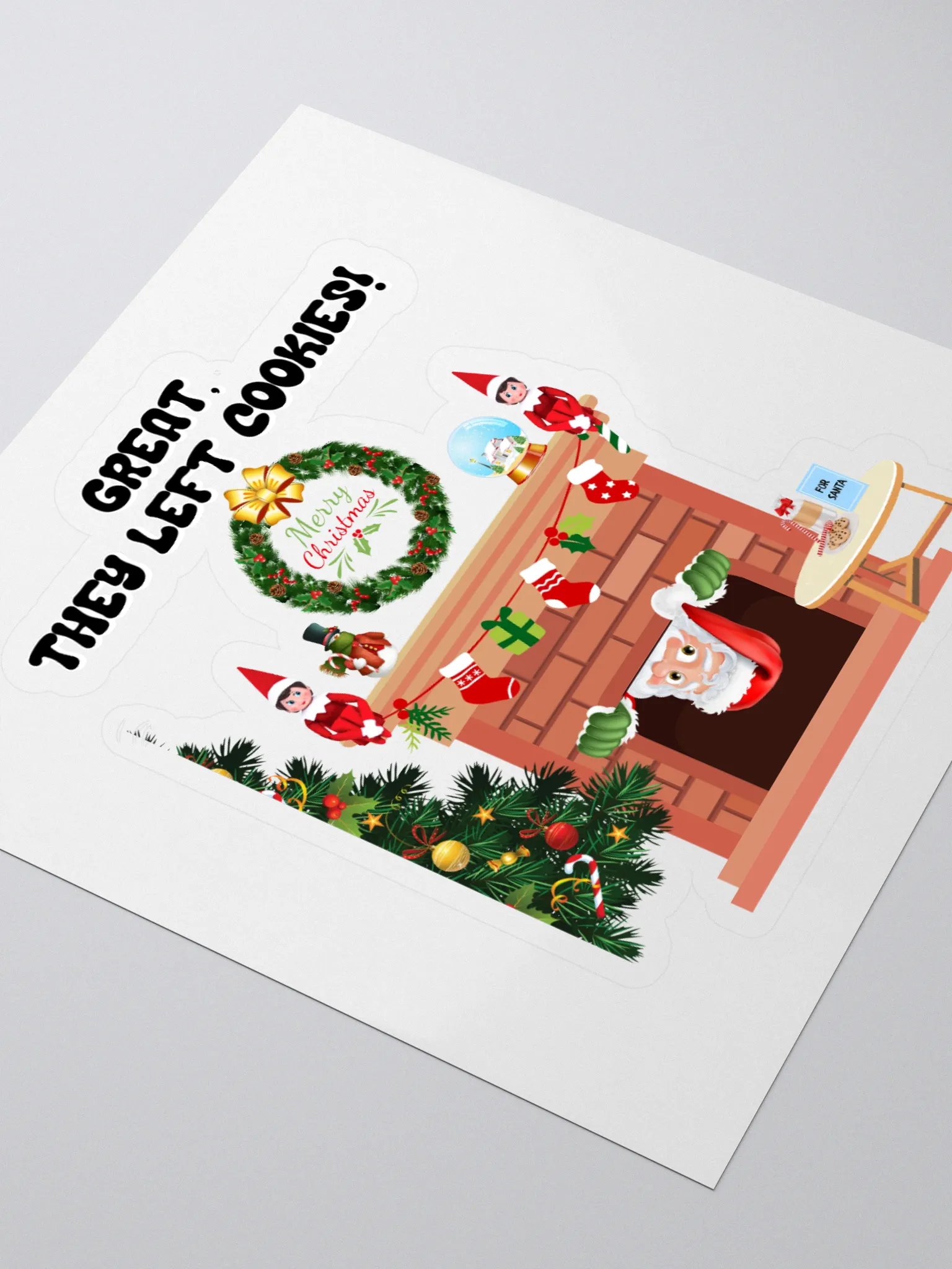 Great, They Left Cookies! Santa Claus Christmas Sticker product image (3)