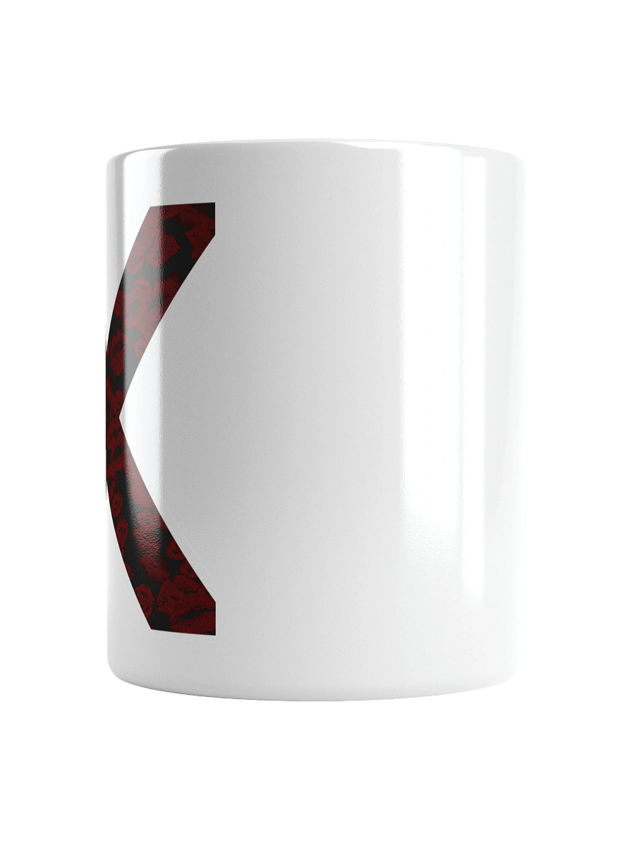 Black X Subtle Red Lipstick Kisses | Glossy White Mug product image (2)