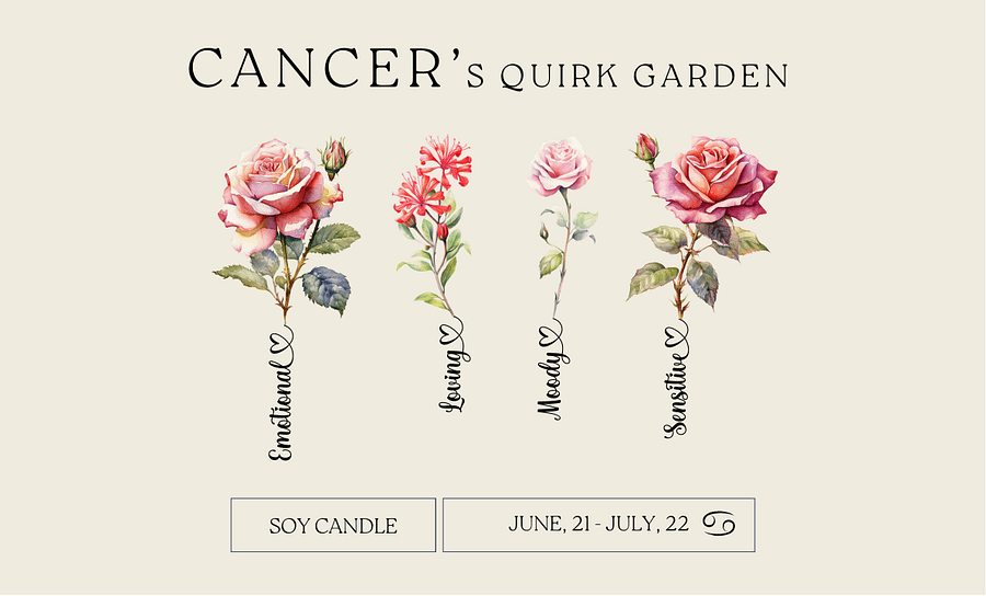 Birth Month Flower Cancer Vegan Soy Wax Candle product image (5)