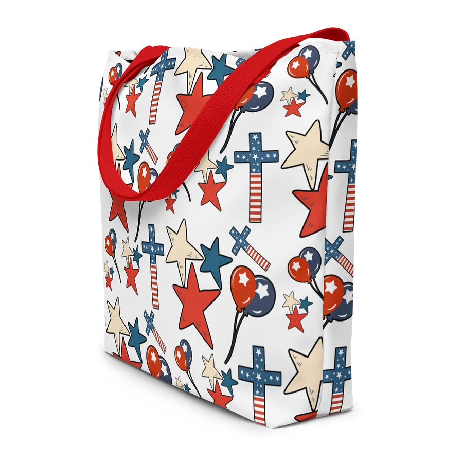 Red, White And Blue Stars And Crosses Tote Bag product image (3)