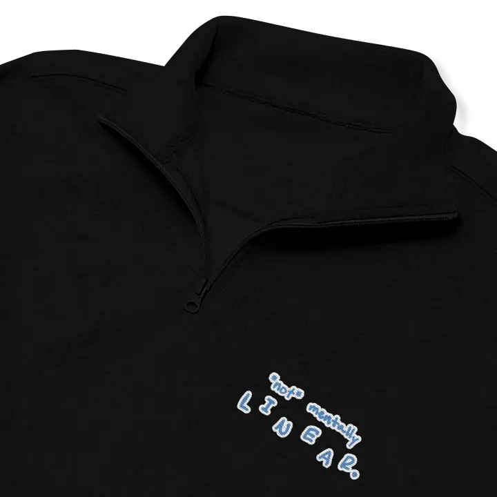 *not* mentally linear. (aqua bubble design) embroidered quarter zip product image (1)