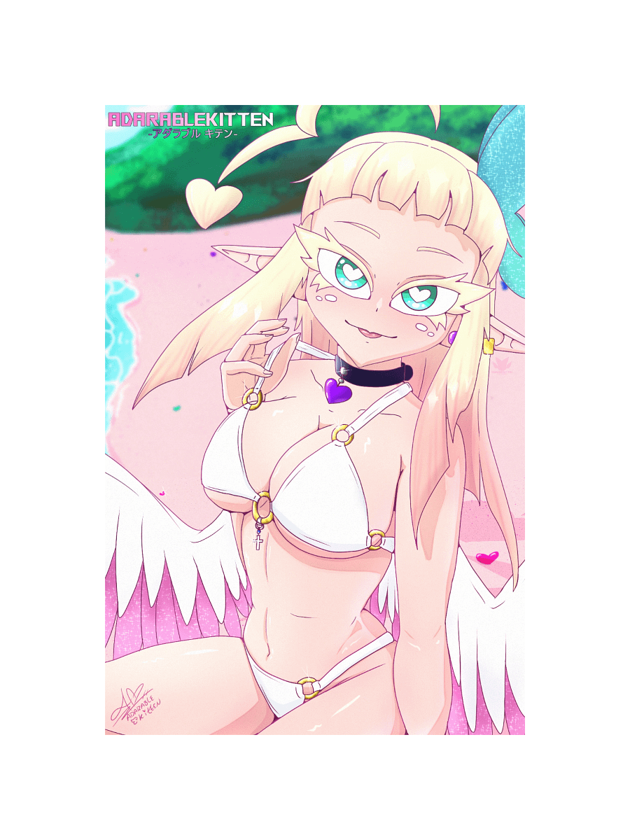 12" x 18" Matte Art Poster - AdarableKitten Beach Babe product image (4)