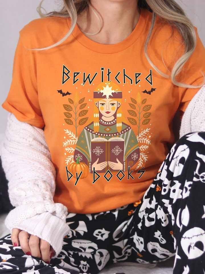 Bewitched By Books: Scandinavian Folk Art Halloween Shirt product image (1)