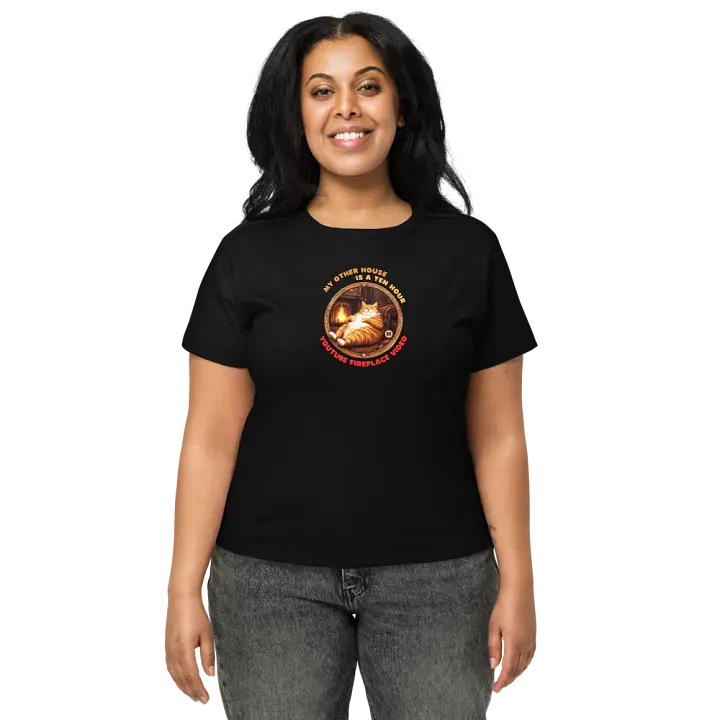 Cozy Cat - My Other House is a Ten Hour YouTube Fireplace Video | High Waisted Tee product image (2)