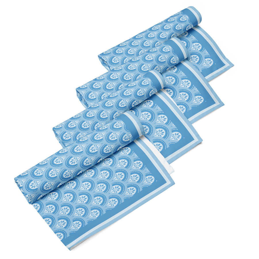 Le Blue Deco Cloth Napkin Set – Elegant Art Deco Dining (4-Piece) product image (3)