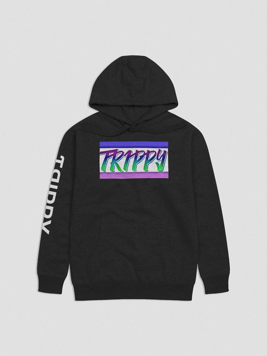 Trippy Queen Hoodie (Front and Back) with White Sleeve Detail product image (1)