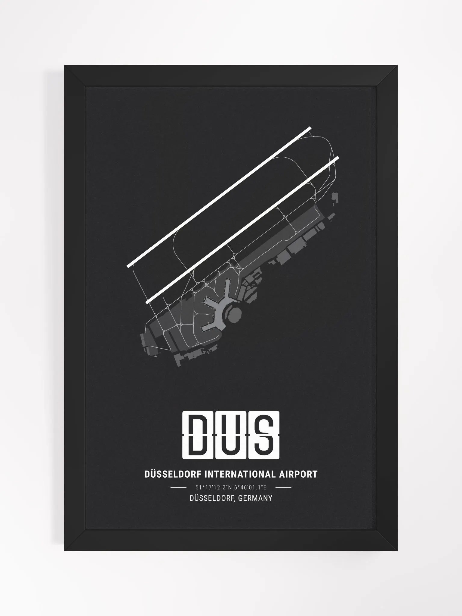 Framed Airport DUS Premium Map On Matt Paper product image (1)