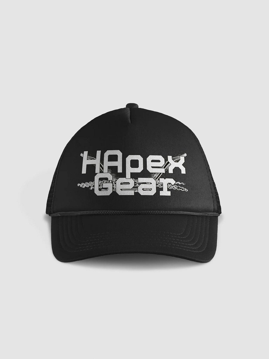 Foam Trucker Hat - White HApex Gear Black Logo product image (1)