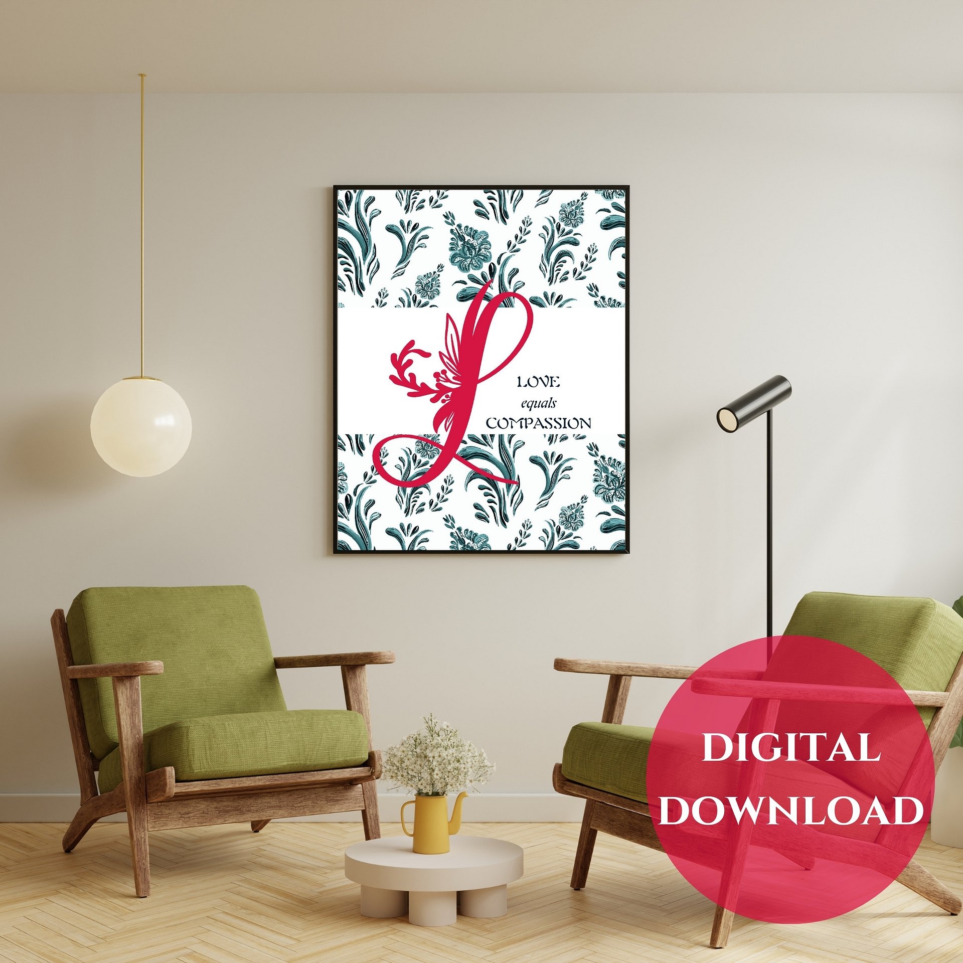 Love = Compassion Printable Wall Art product image (2)