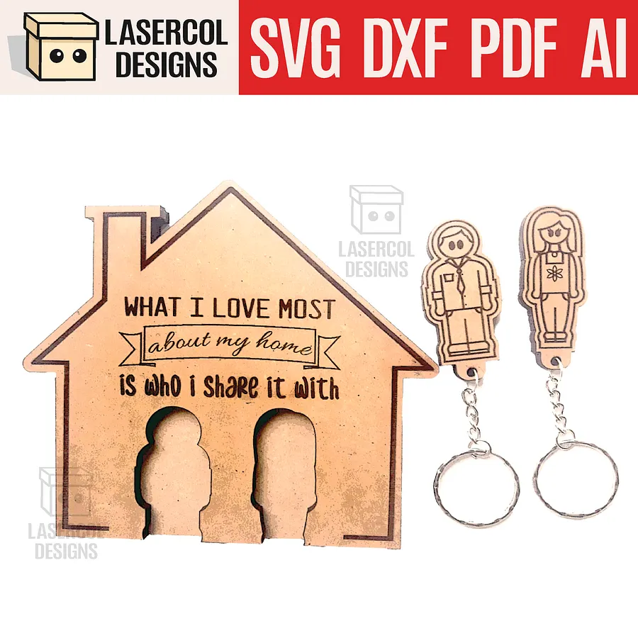 Wall Key Holder - Laser Cut Files product image (1)