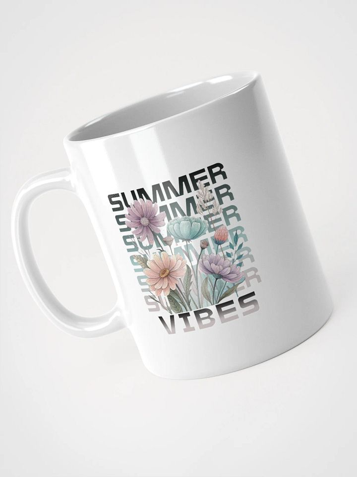 Summer Vibes Boho Flowers Blooms White Glossy Mug product image (2)