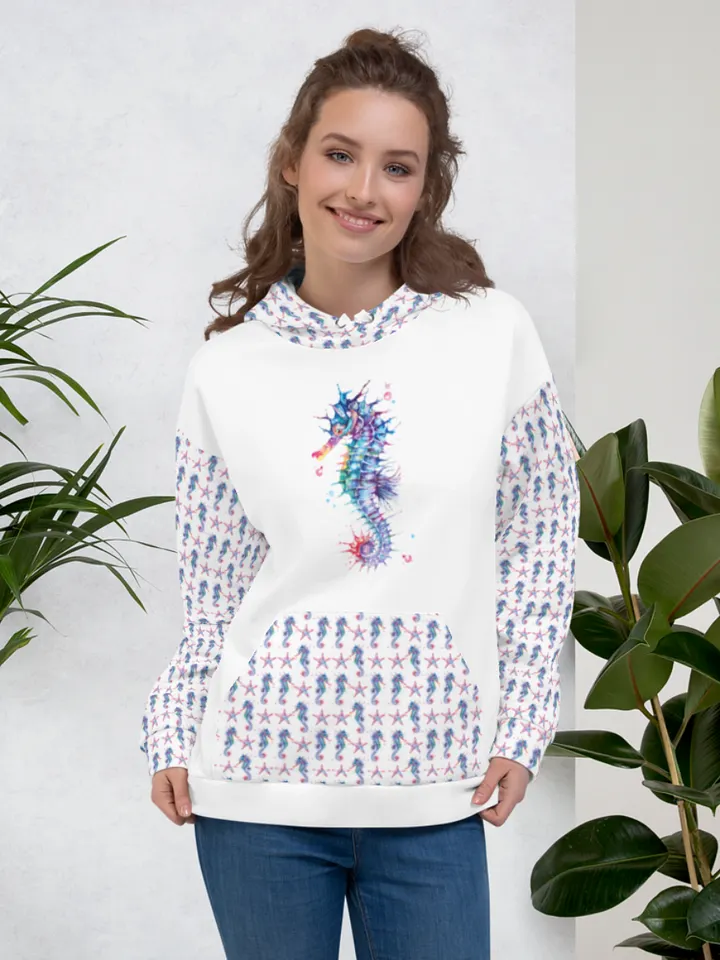 Vibrant Watercolour Seahorse Dreams Hoodie product image (1)