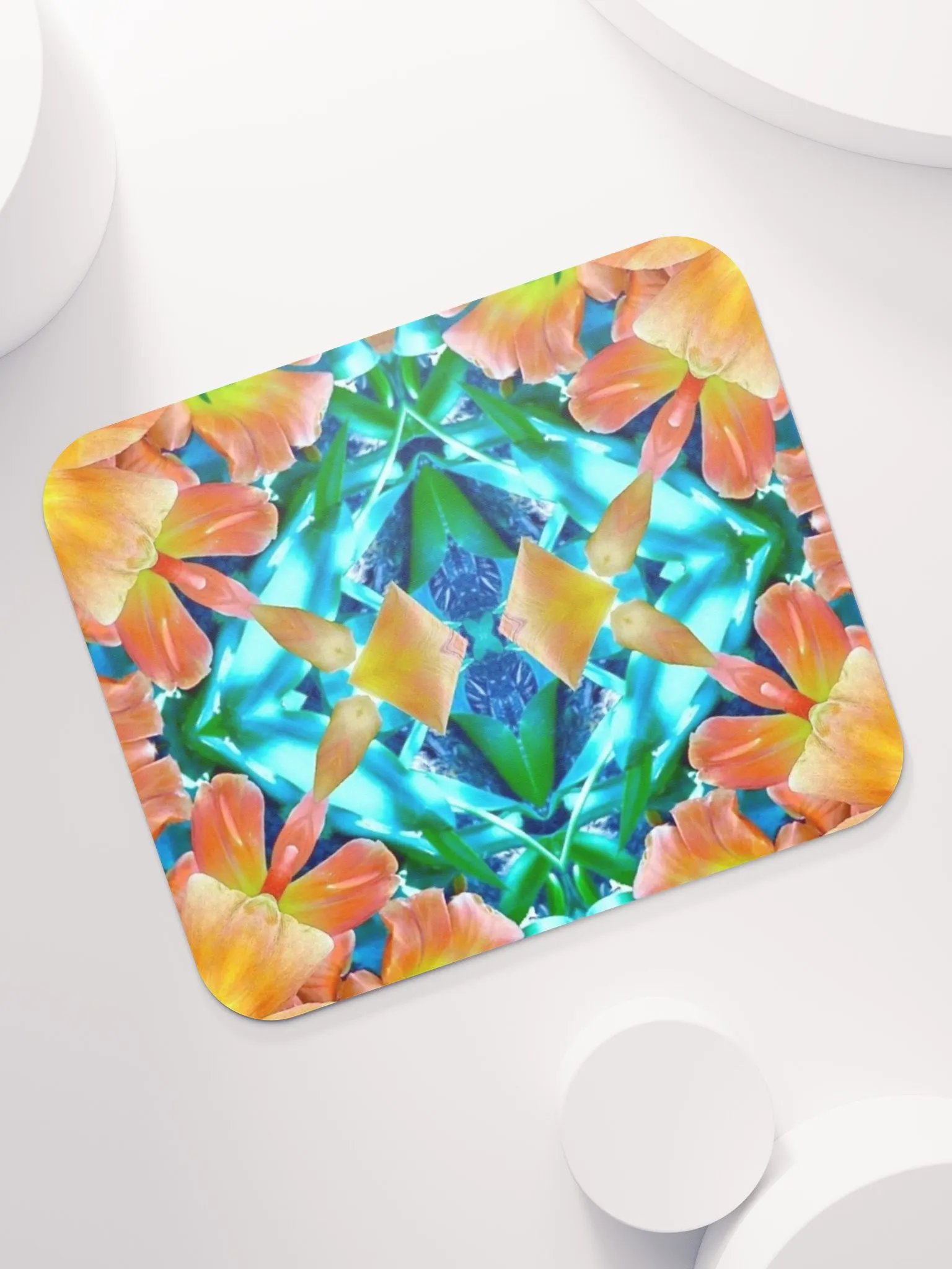 Floral Kaleidoscope Mouse Pad product image (7)