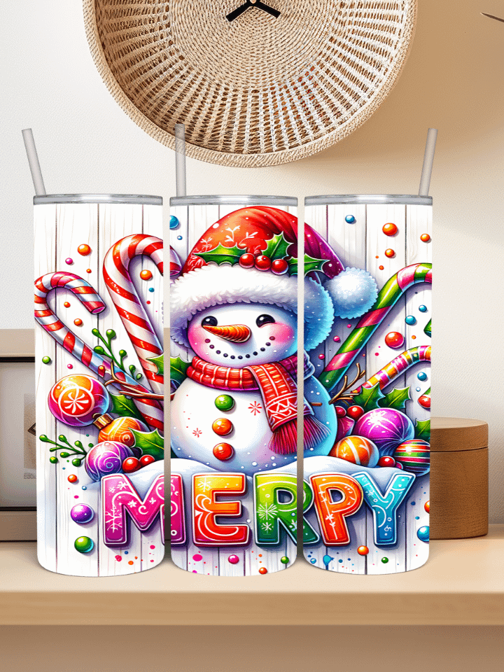 Cheerful Holiday Snowman Stainless Steel Tumbler product image (2)