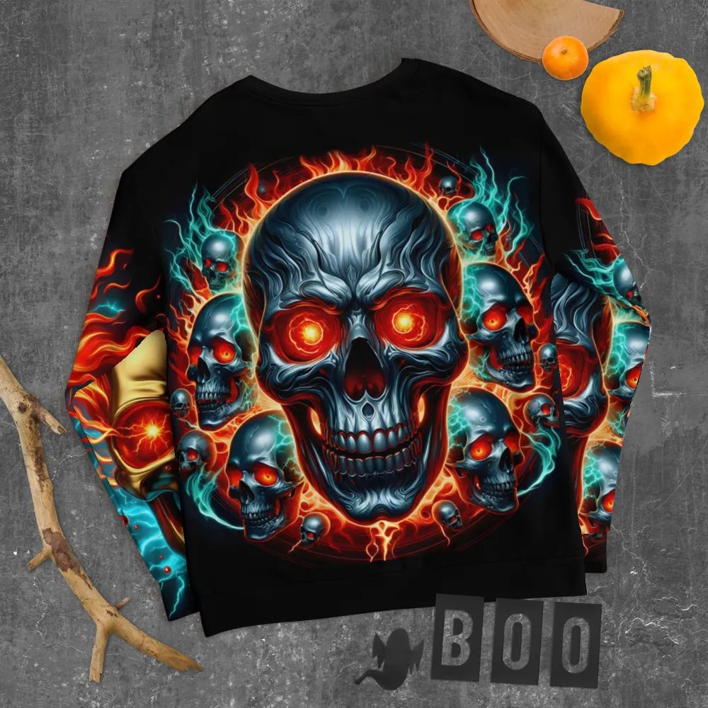 Inferno Skull All-Over Print - Unisex Sweatshirt #8 product image (10)