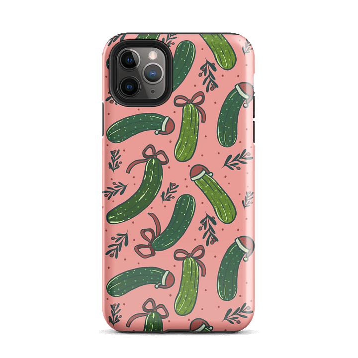 Christmas Pickles Pattern iPhone Case, Pink product image (51)