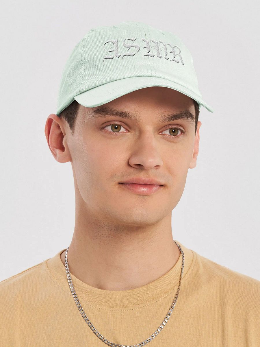 ASMR Old English Pastel Green Dad Hat product image (5)