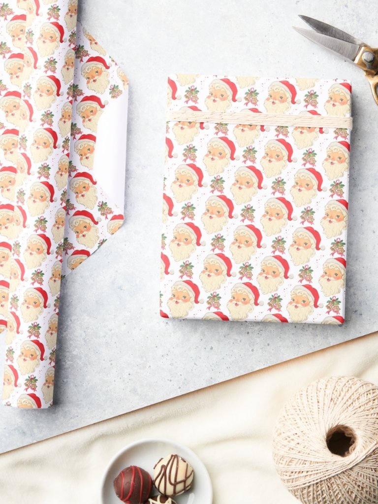 Vintage Santa Christmas Gift Wrapping Paper product image (3)