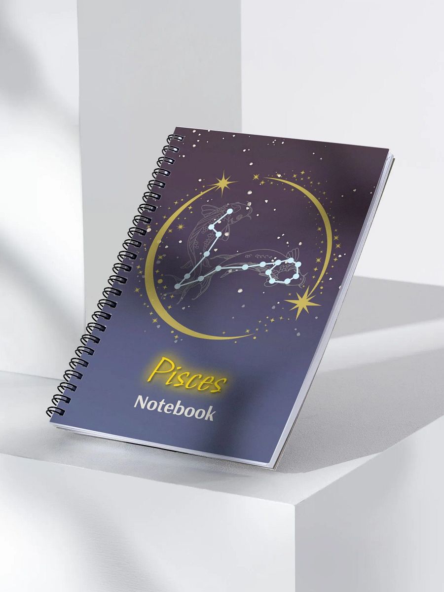 Personalized Pisces Zodiac Spiral Dotted Notebook Journal – Starry Constellation Gift for Astrology Lovers, Birthday, Valentine, Christmas, Horoscope, Celestial, Moon, Stars, Stationery, Sketching product image (3)
