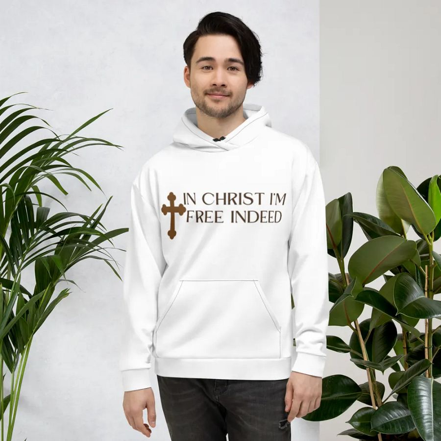 In Christ I'm free indeed recycled Unisex Hoodie product image (6)