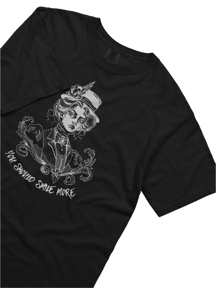 "SMILE MORE" Black T-Shirt (Design #1) product image (2)