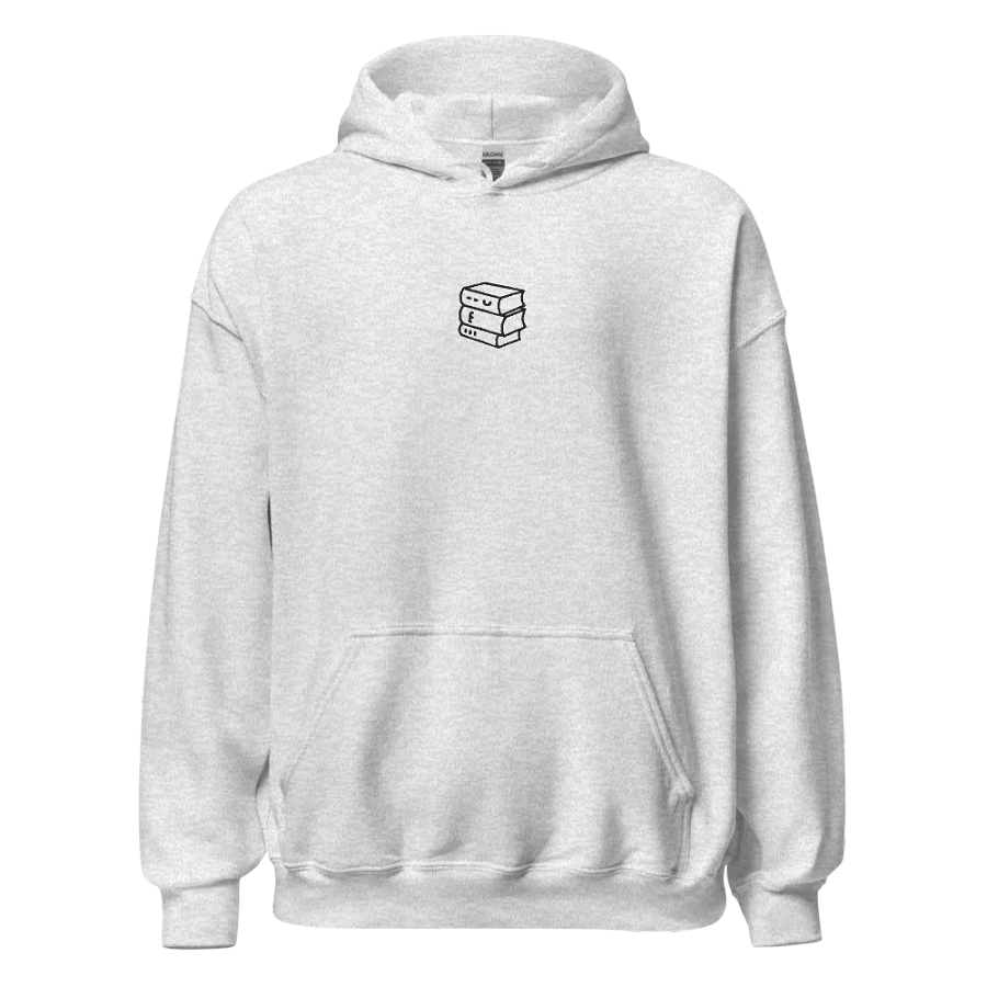 Sleek Line Drawing of books embroider HOODIE product image (4)