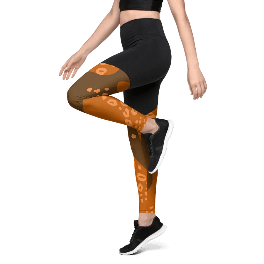 Orange Safari Chic Compression Leggings product image (9)