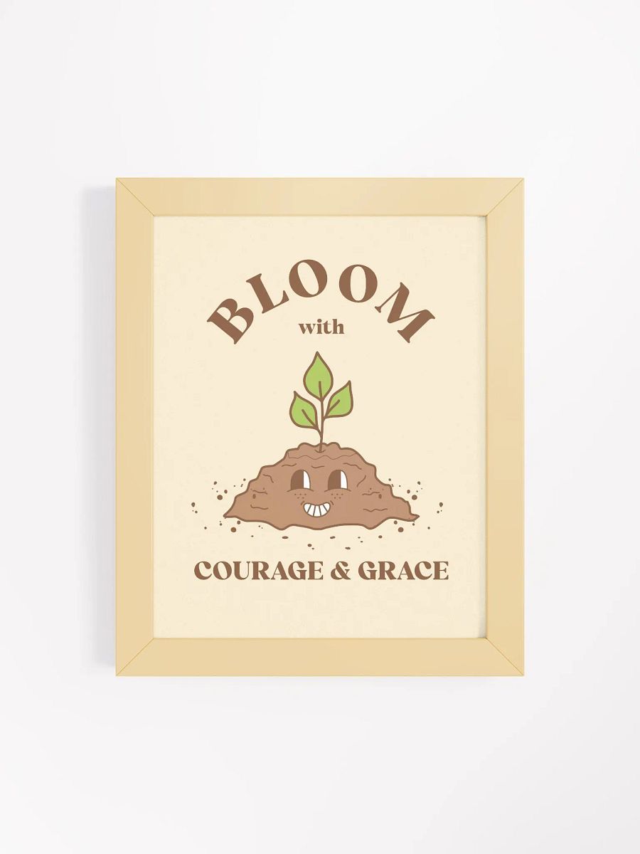 Bloom With Grace Retro Motivational Quote Framed Wall Art Print product image (28)
