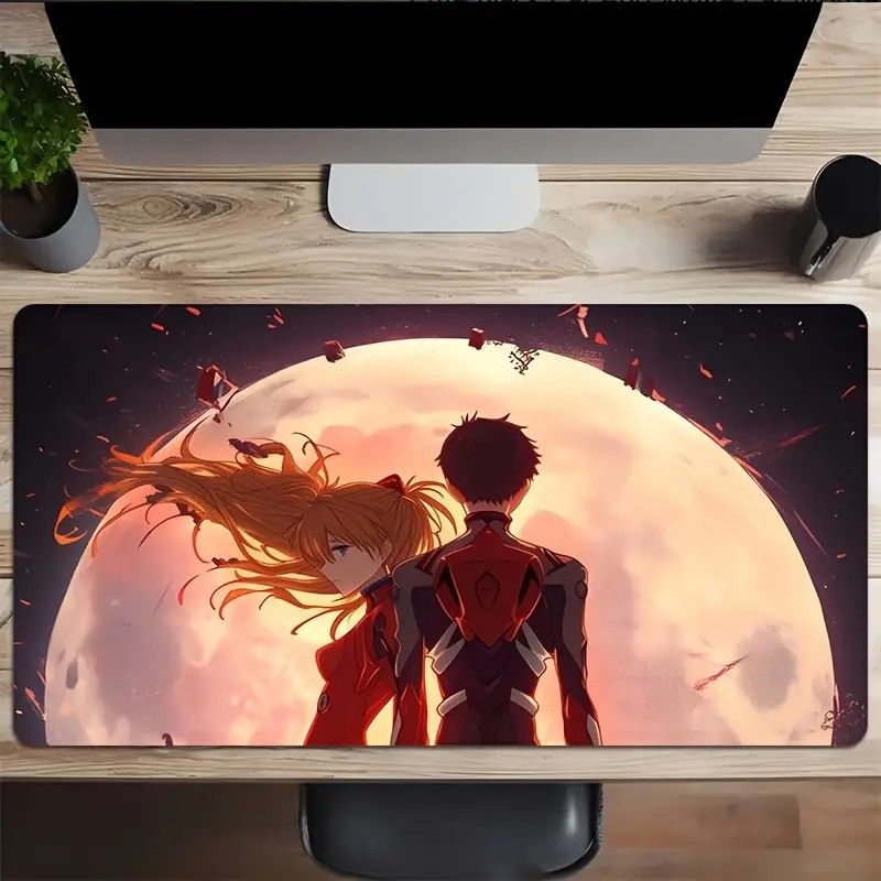 Asuka Langley & Shinji Ikari Anime Desk Mat – Moonlit Showdown Edition product image (1)