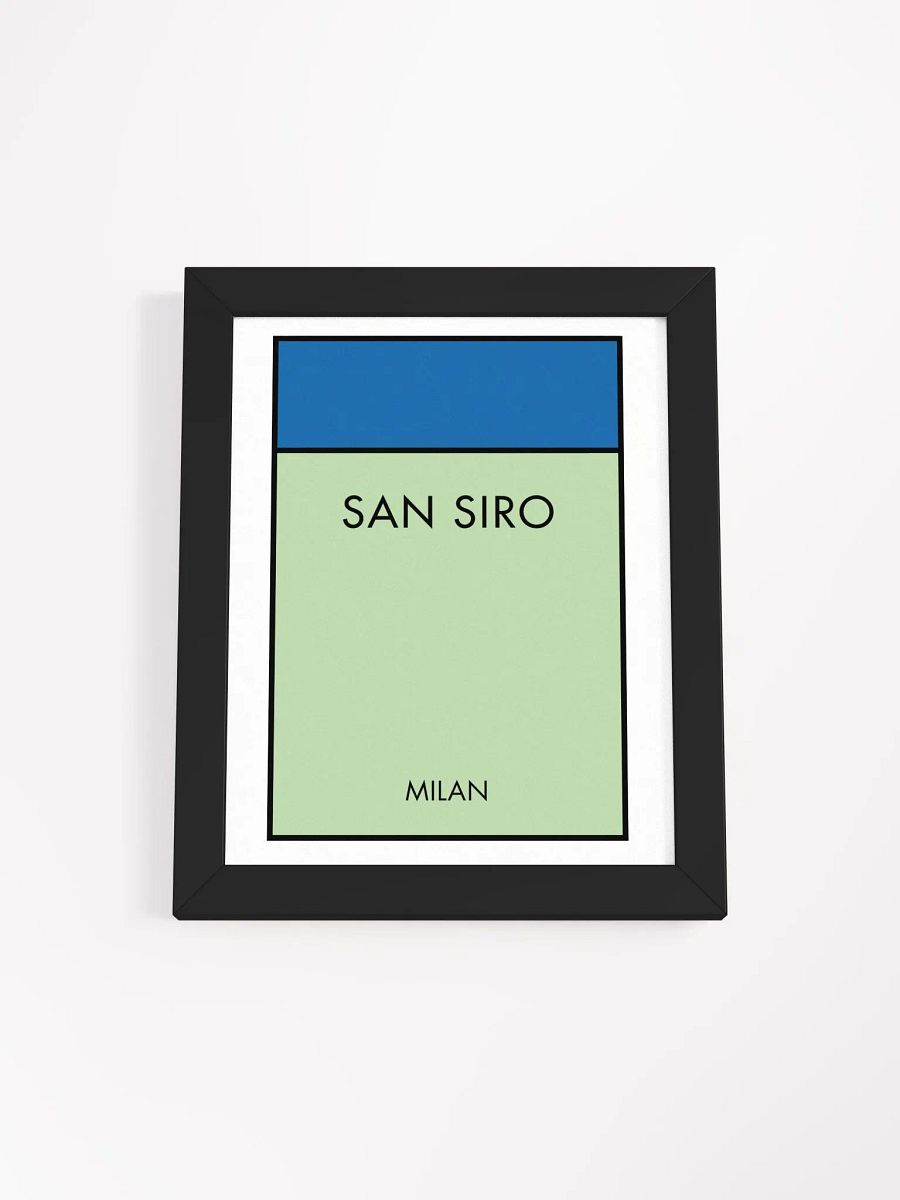 San Siro Stadium Inter Milan Monopoly Title Art Framed Print product image (4)