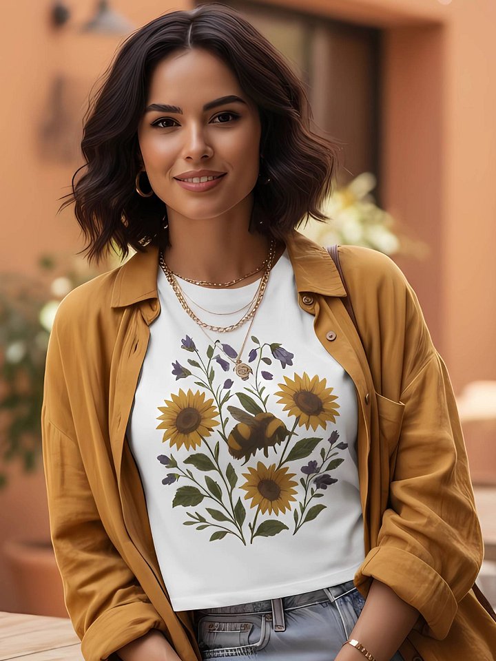 Vintage Floral Crop Top – Cottagecore Boho Aesthetic Tee product image (1)