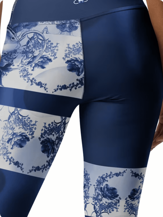 Koi and Mist-Porcelain yoga leggings product image (5)