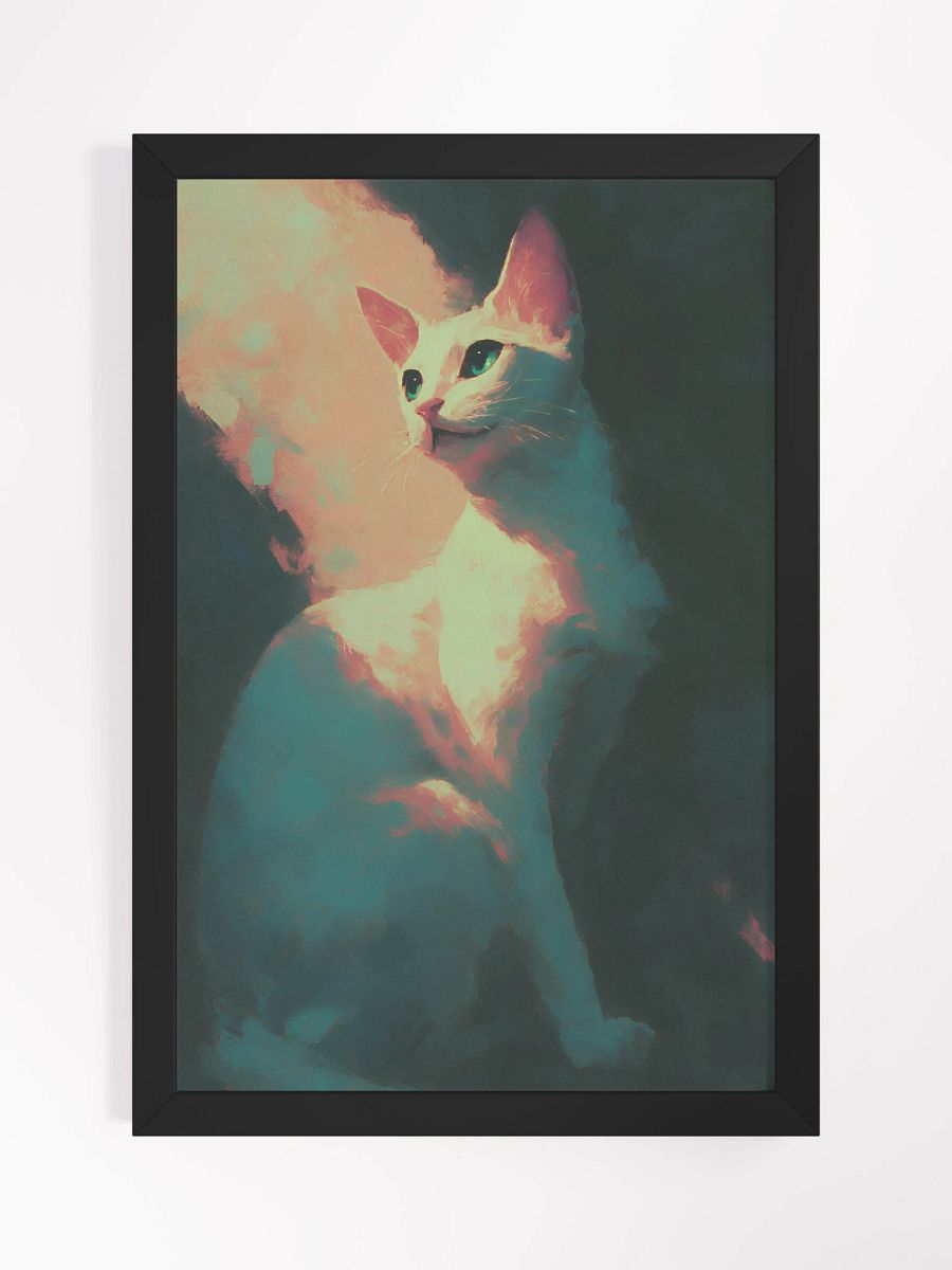 Ethereal Glow: Framed Cat Poster product image (1)