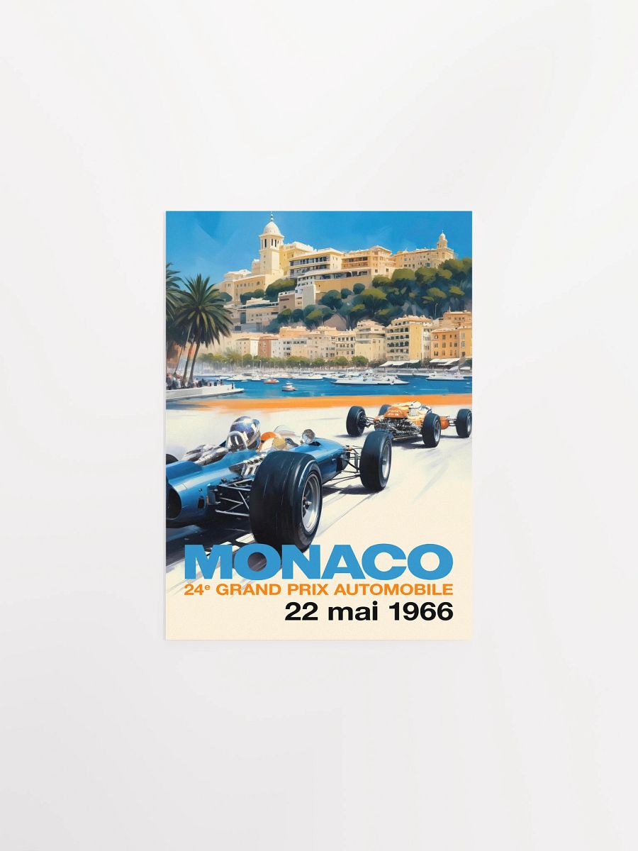 Monaco Grand Prix 1966 Poster — Vintage F1 Racing Wall Art, Retro Motorsport Print product image (6)
