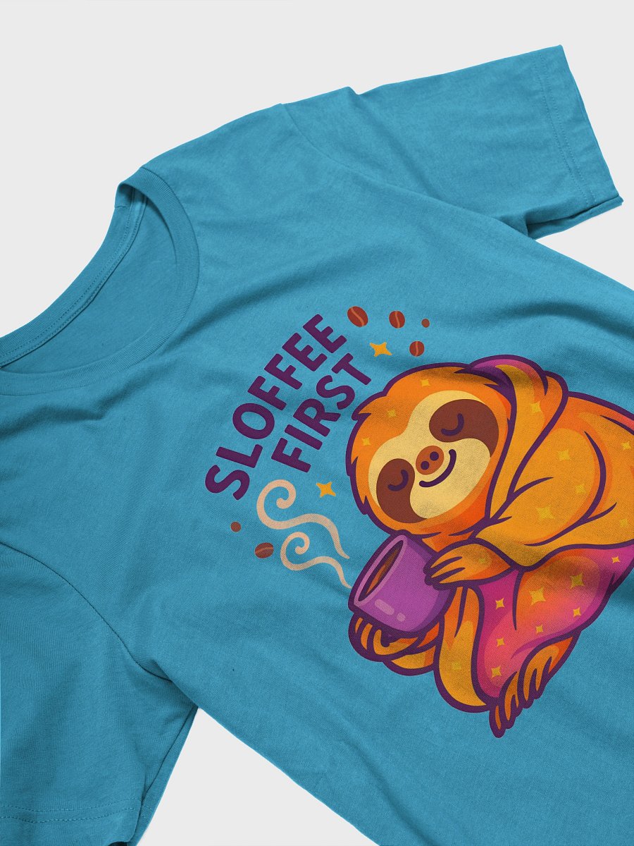 Sloffee First – Funny Sloth Coffee T-Shirt | Sloths Having Snacks Collection product image (3)